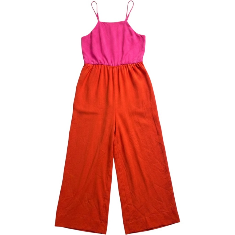Crosby by Mollie Burch Pink Orange Colorblock Wide Leg Jumpsuit Small
